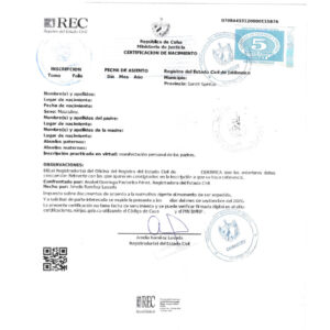 Tr??mites Transcripci??n matrimonio registro civil Cuba
